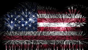 fireworks usa flag